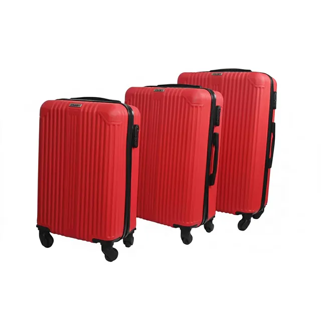 Set de 3 valises rouges