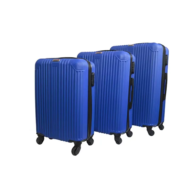 Set de 3 valises bleues