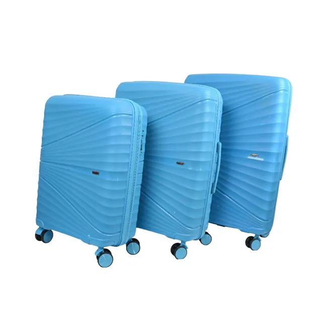 Set de 3 valises bleues